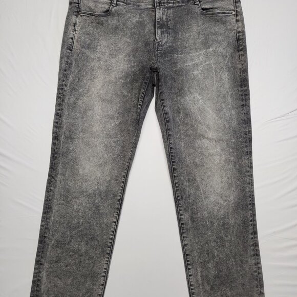 Apt 9 Womens Jeans Straight Leg Size 16 Stretch Cut Off Hem Gray - Picture 2 of 15